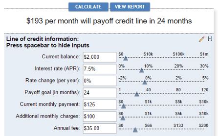 Line of Credit & Loan Payment Calculator .